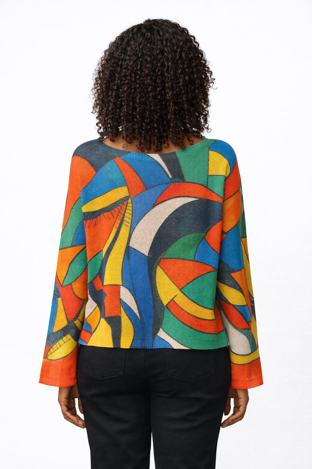 Women’s Abstract Face Print Top