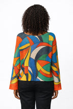 Women’s Abstract Face Print Top