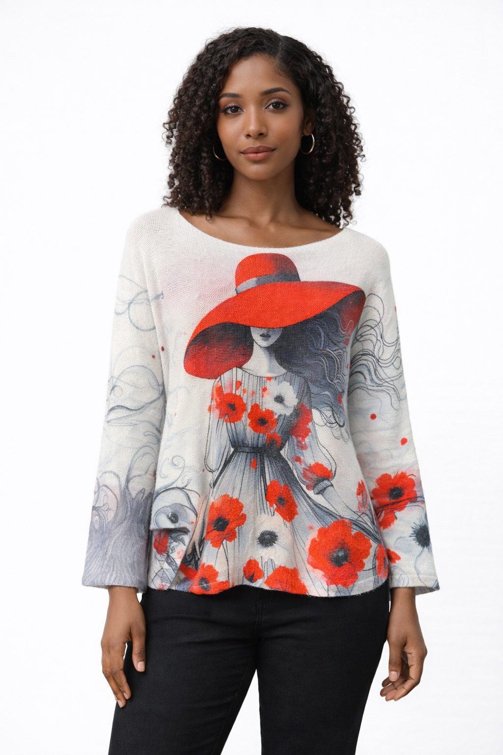 Women’s Lady & Poppy Print Top