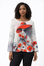 Women’s Lady & Poppy Print Top
