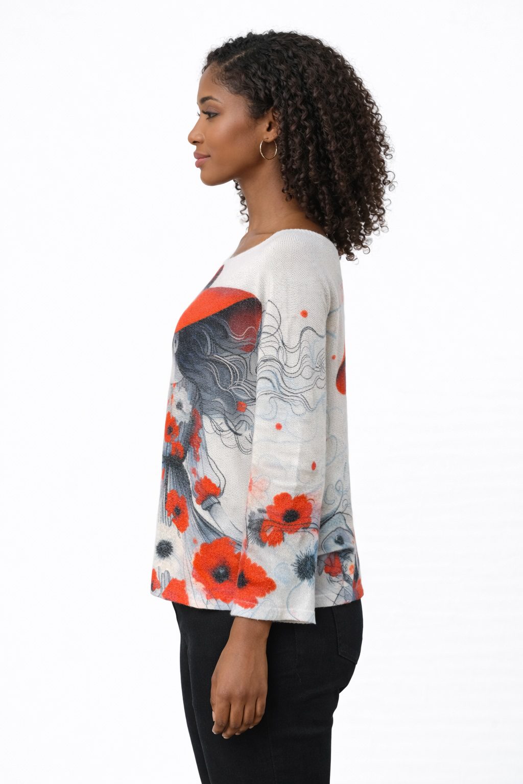 Women’s Lady & Poppy Print Top
