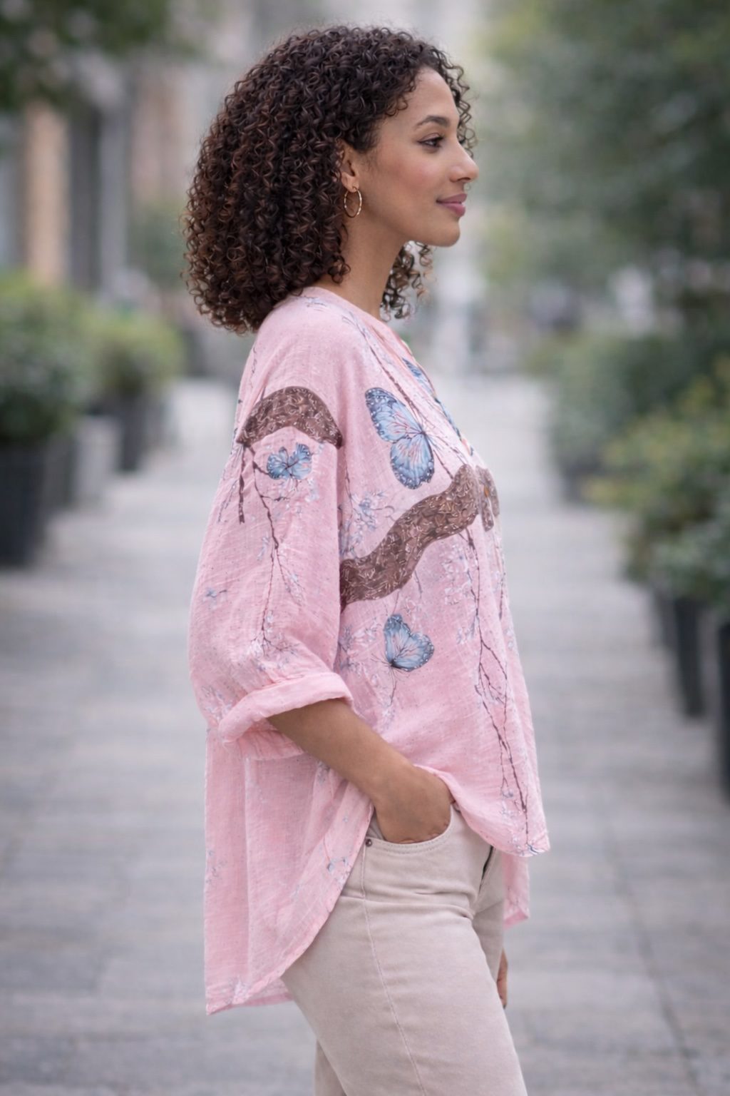 Butterfly Relaxed Tunic Blouse