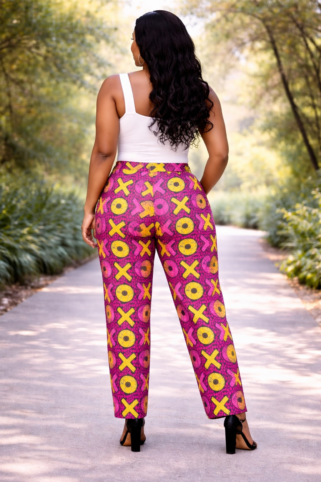Women’s African Print Co-Ord Set with Wide Leg Trousers and Kimono Top