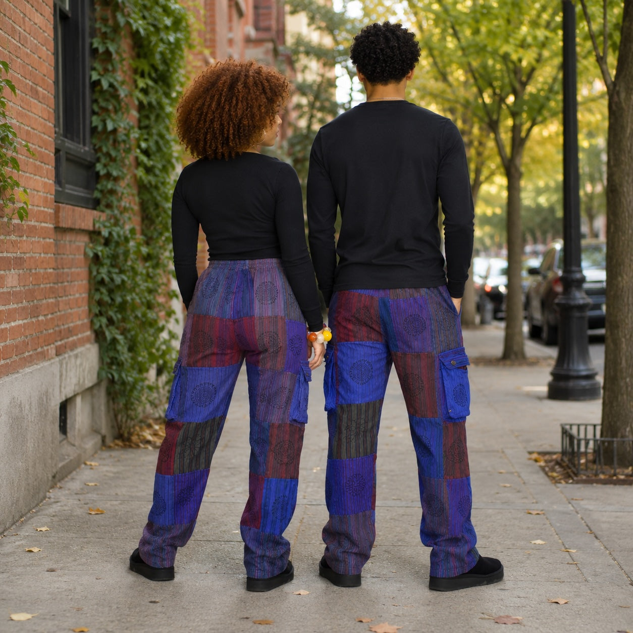 Unisex African Patchwork Cargo Trousers – Boho Festival Pants