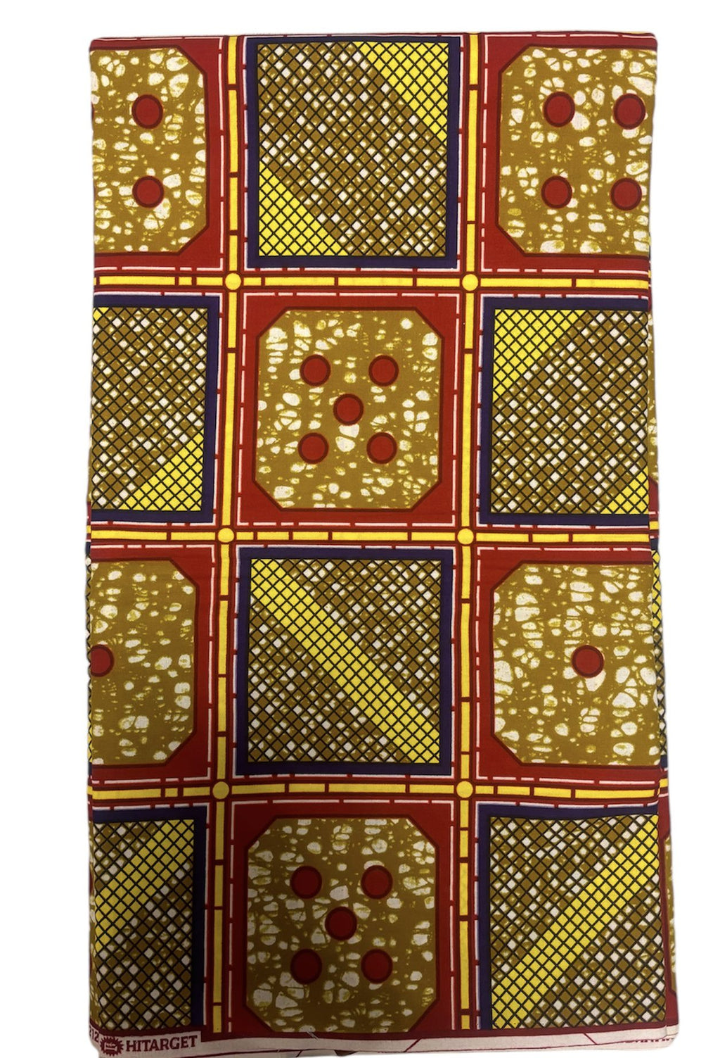 Bright Authentic African Beautiful Vibrant Red and Yellow Ankara Fabric