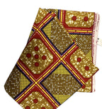Bright Authentic African Beautiful Vibrant Red and Yellow Ankara Fabric