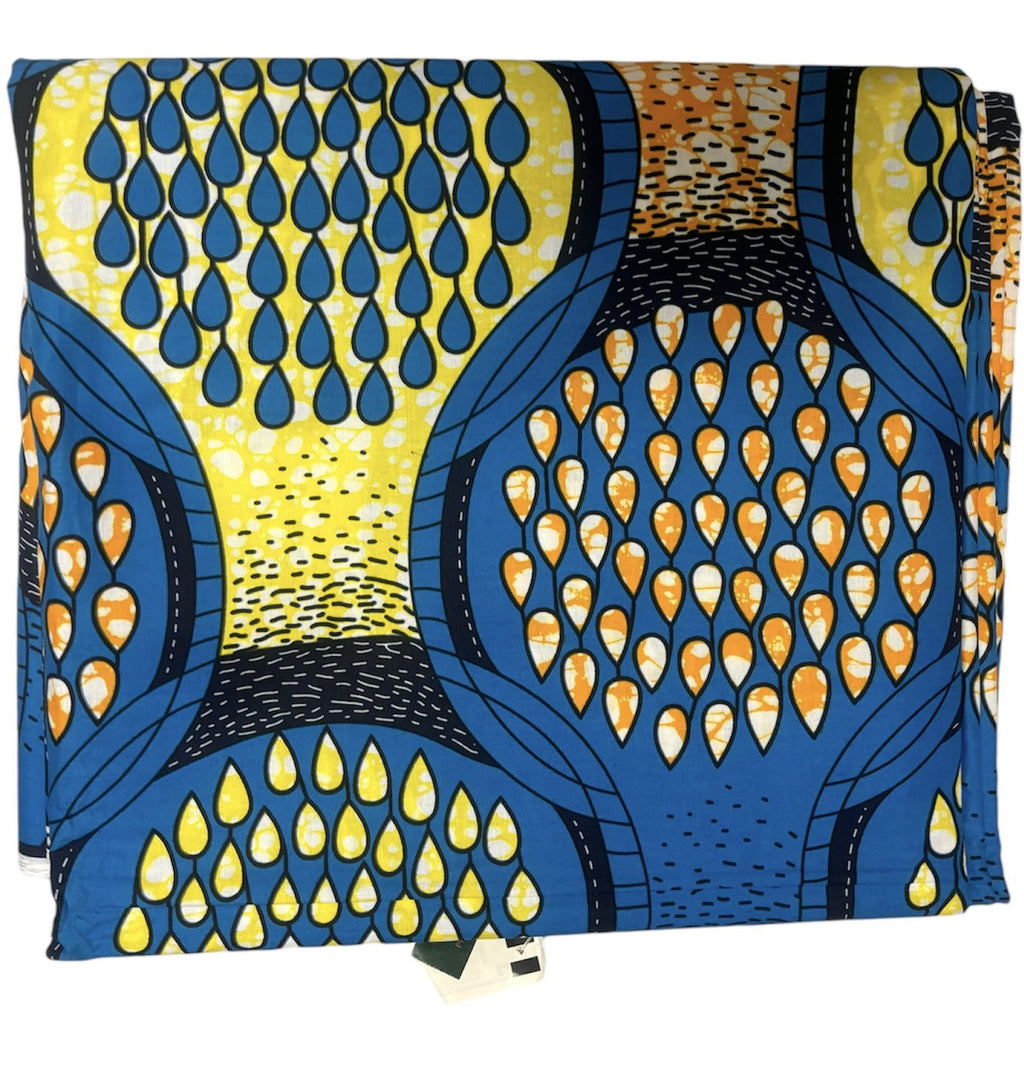 Vibrant Authentic African Beautiful Vibrant Ankara Fabric Abstract Circular Pattern