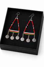 Handmade African Beaded Triangle Drop Earrings