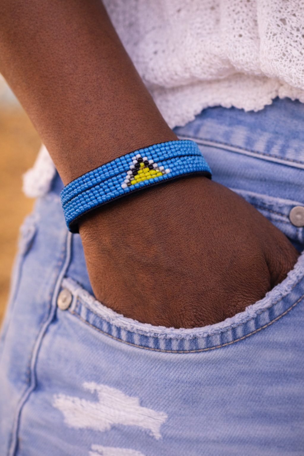 Country Beaded Bracelet – Handmade Cultural Beads Wristband