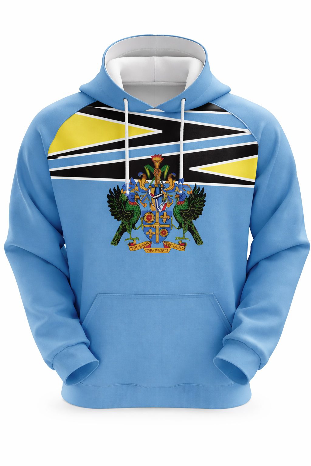 Saint Lucia Flag Embroidery Hoodie