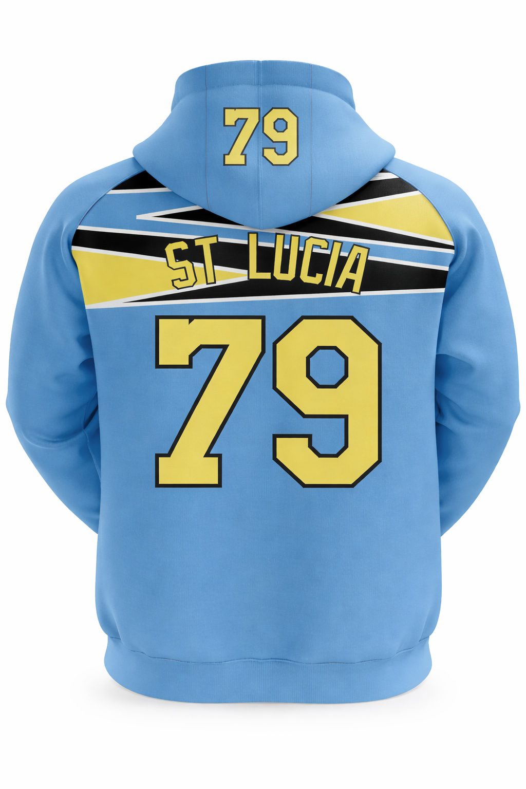 Saint Lucia Flag Embroidery Hoodie