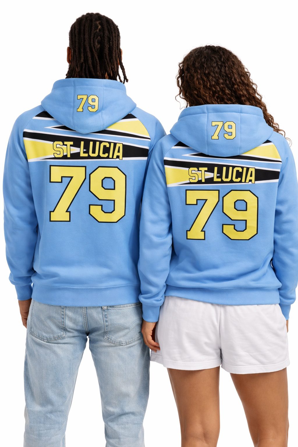Saint Lucia Flag Embroidery Hoodie