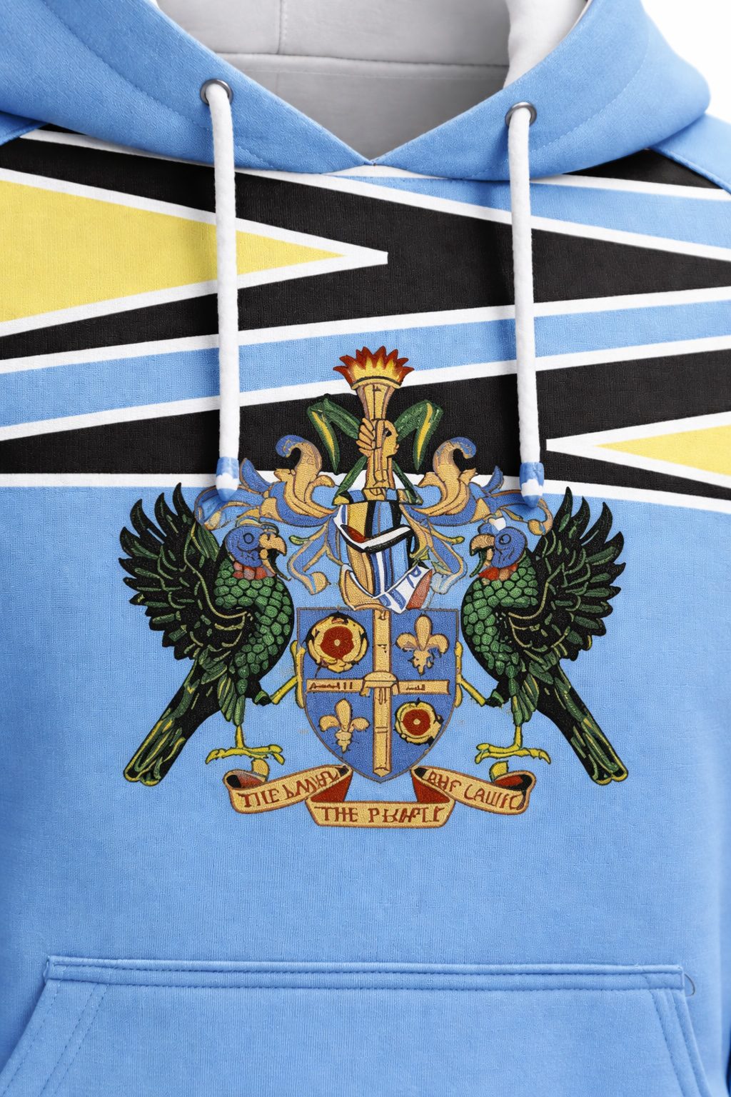 Saint Lucia Flag Embroidery Hoodie