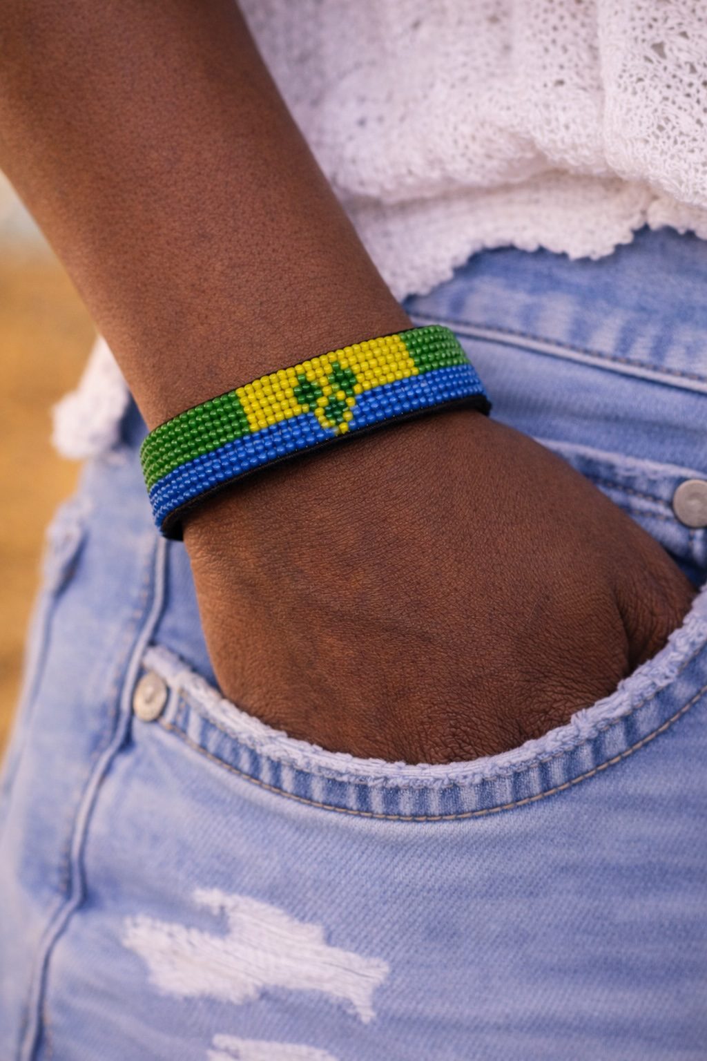 Country Beaded Bracelet – Handmade Cultural Beads Wristband