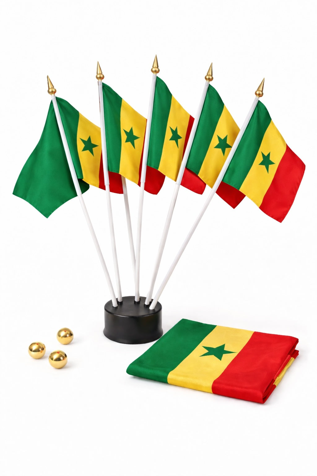Senegal National Flag – Large, Medium Handheld & Tabletop Mini Flag Options