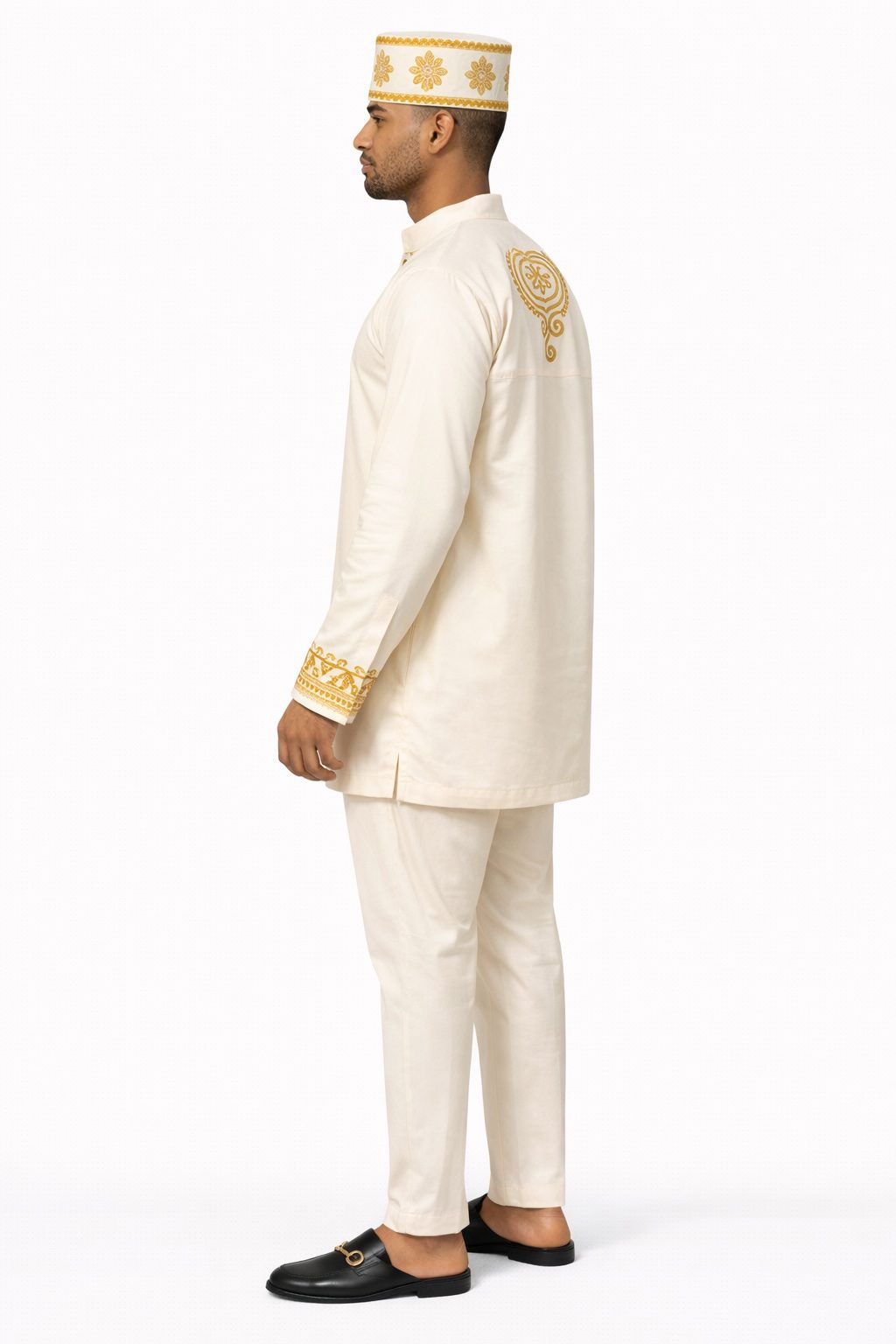 Men’s Embroidered Traditional Top and Trouser Set