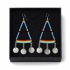 Handmade African Beaded Triangle Drop Earrings