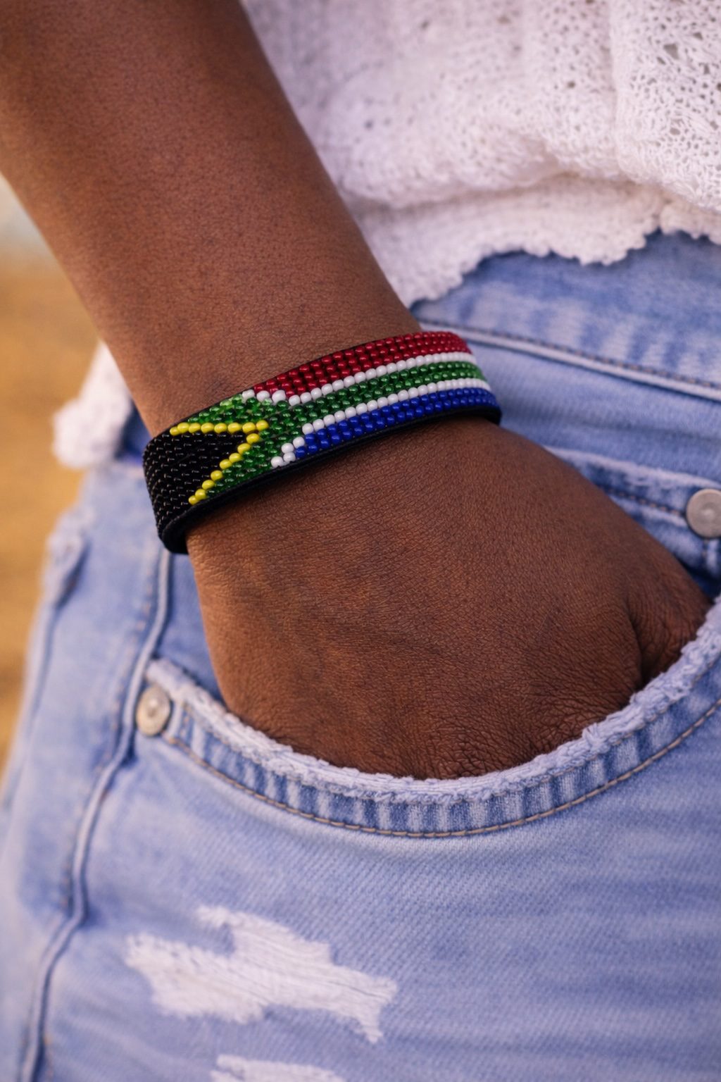 Country Beaded Bracelet – Handmade Cultural Beads Wristband