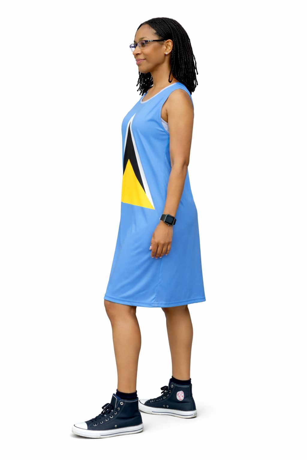 Saint Lucia Flag Dress | Sleeveless Bodycon Shift Dress