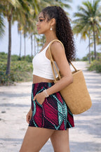 Women’s African Print Elastic Waist Shorts with Pockets – Ankara Summer Casual Shorts