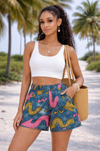 Women’s African Print High Waist Shorts with Pockets – Ankara Summer Casual Shorts
