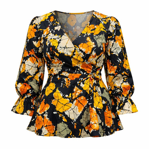African Print Wrap Top for Women