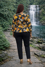African Print Wrap Top for Women
