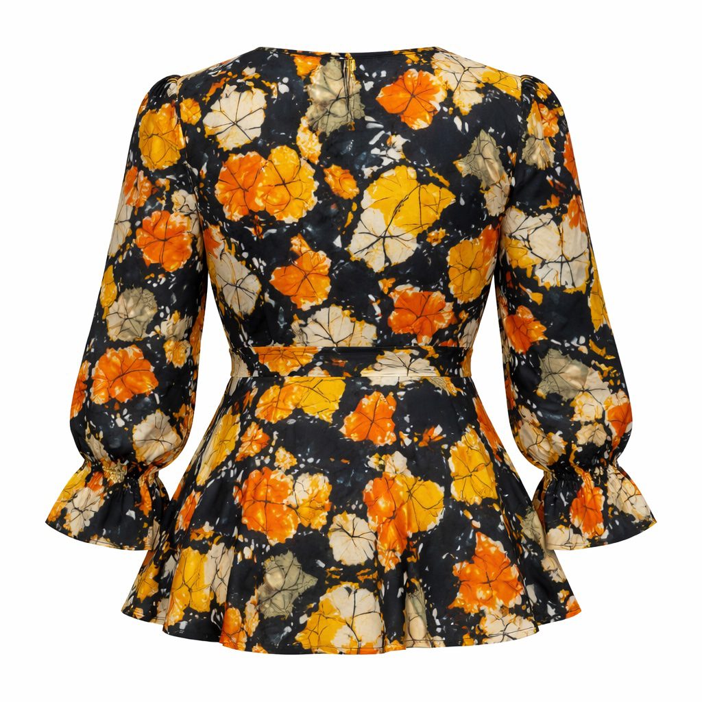 African Print Wrap Top for Women