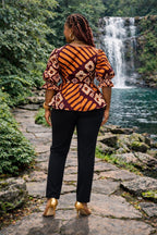 Peplum Blouse with Puff Sleeves