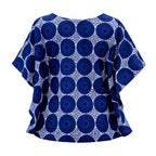 Blue Circular Print Relaxed Fit Blouse