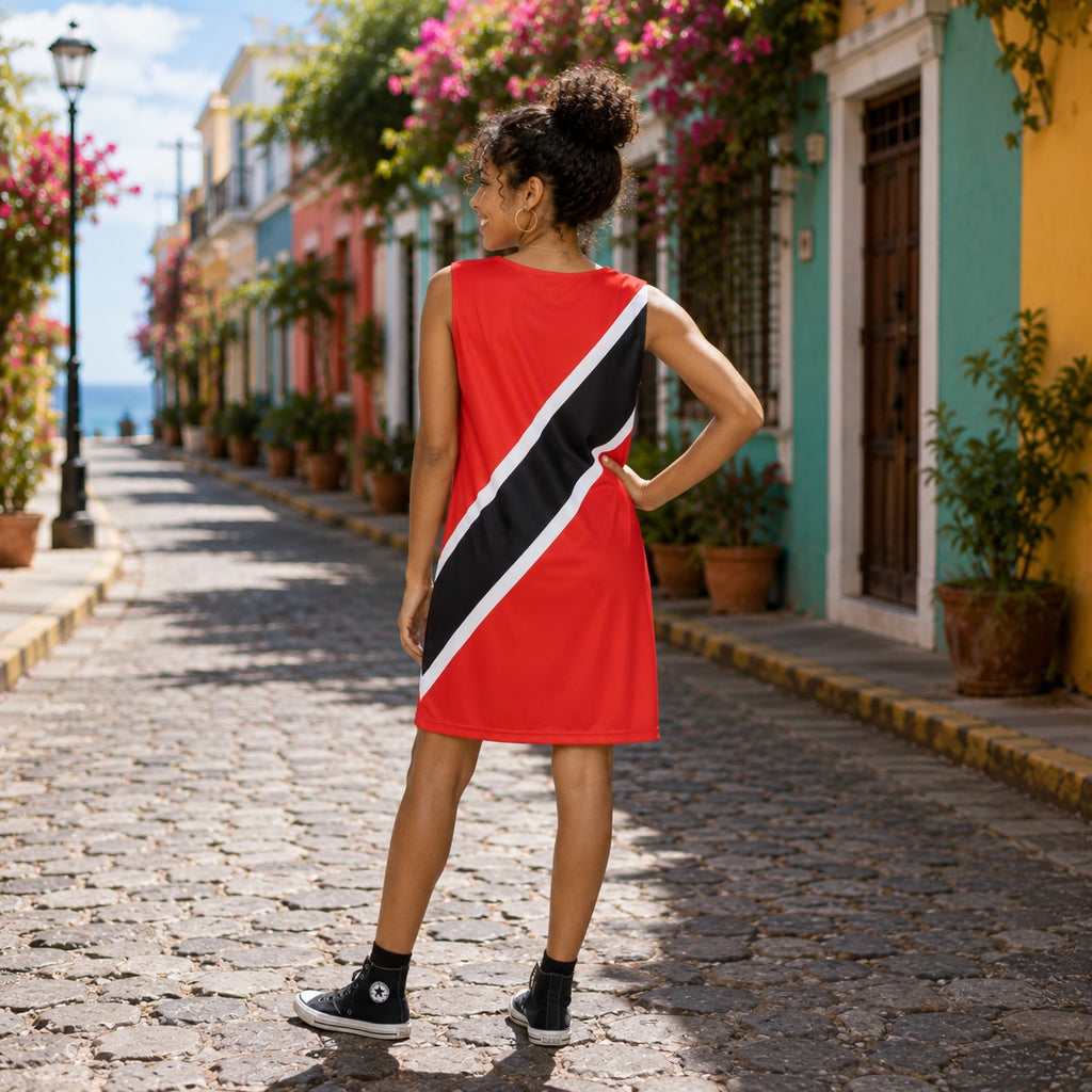 Trinidad Flag Dress | Sleeveless Bodycon Shift Dress