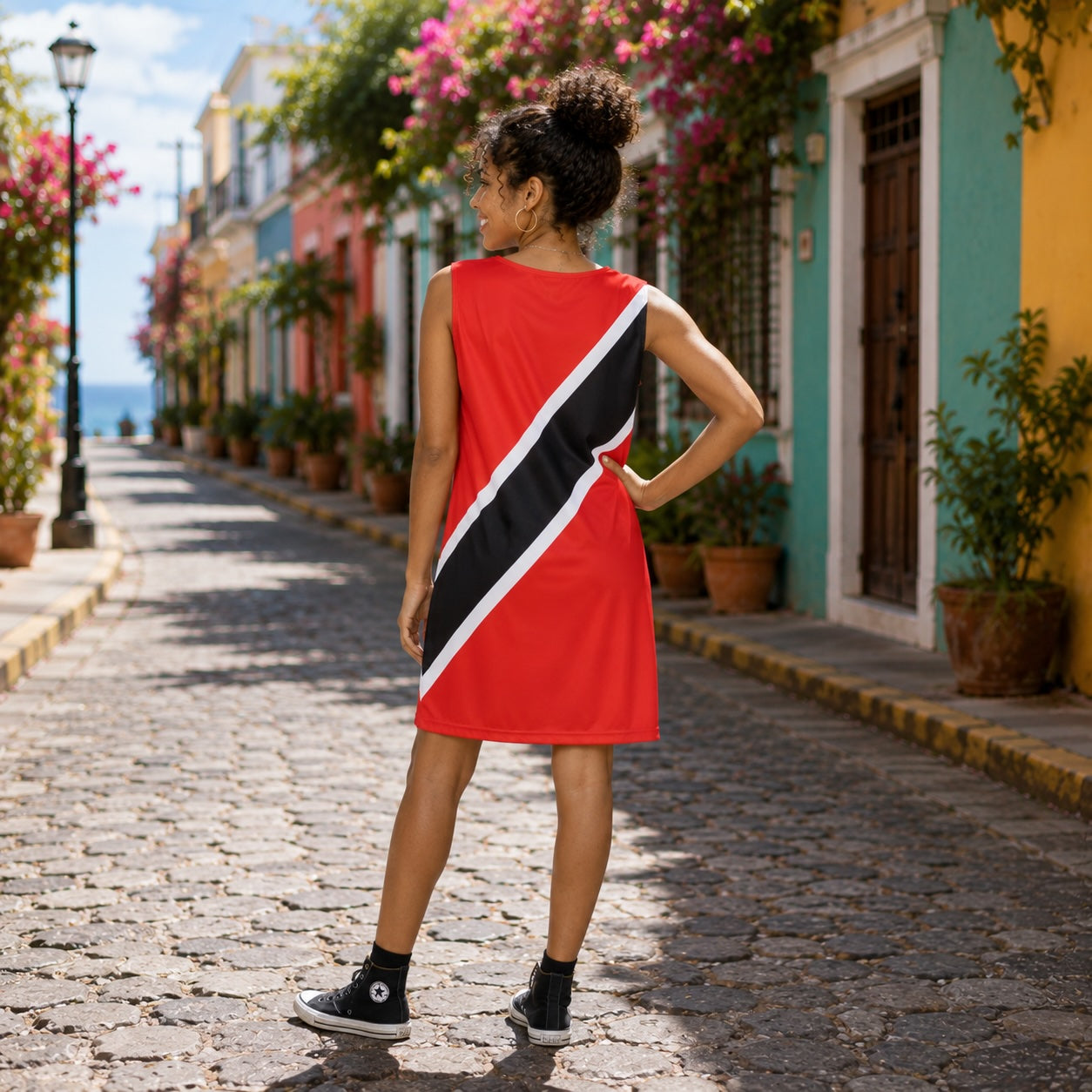Trinidad Flag Dress | Sleeveless Bodycon Shift Dress