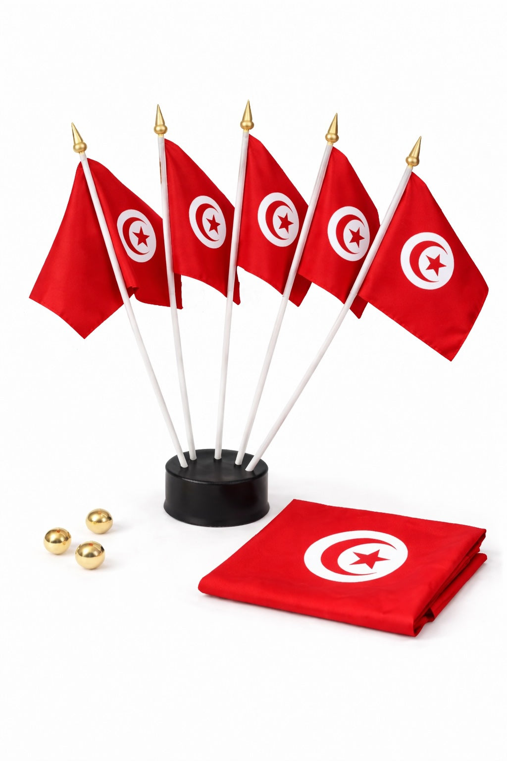 Tunisia National Flag – Large, Medium Handheld & Tabletop Mini Flag Options