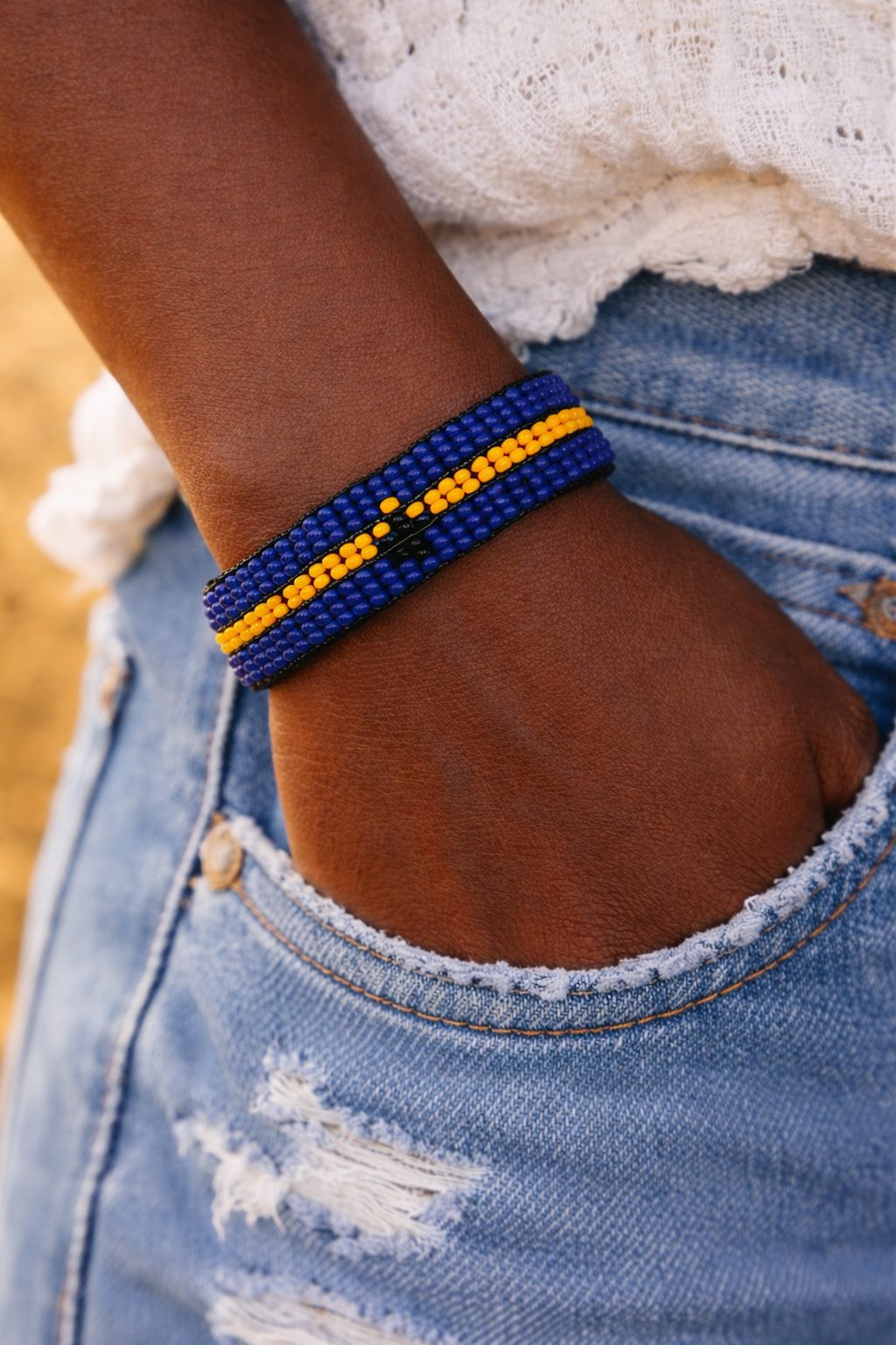 Country Beaded Bracelet – Handmade Cultural Beads Wristband