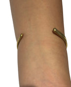 Adjustable Brass Bracelet with Resin Stone Accents