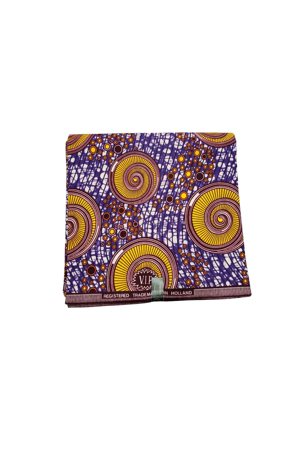 African Print Fabric- Purple and Yellow Ankara Wax Cloth
