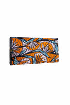 African Print Fabric- Orange & Blue Ankara Wax Cloth