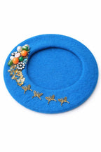 Handmade Reworked Beaded Wool Beret