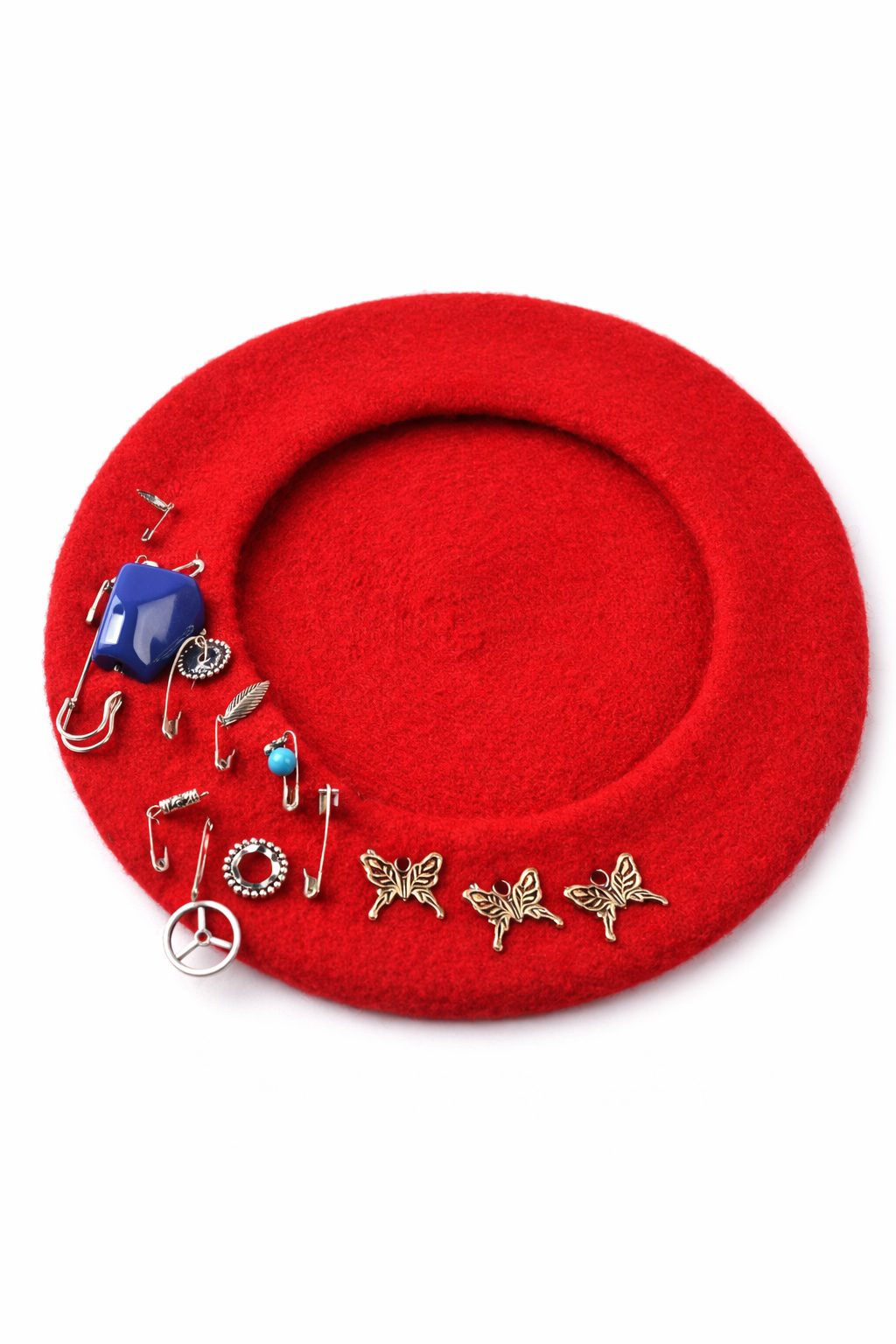 Handmade Reworked Beaded Wool Beret