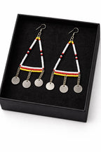 Handmade African Beaded Triangle Drop Earrings
