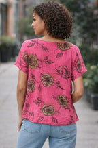 Floral Sketch Relaxed Blouse