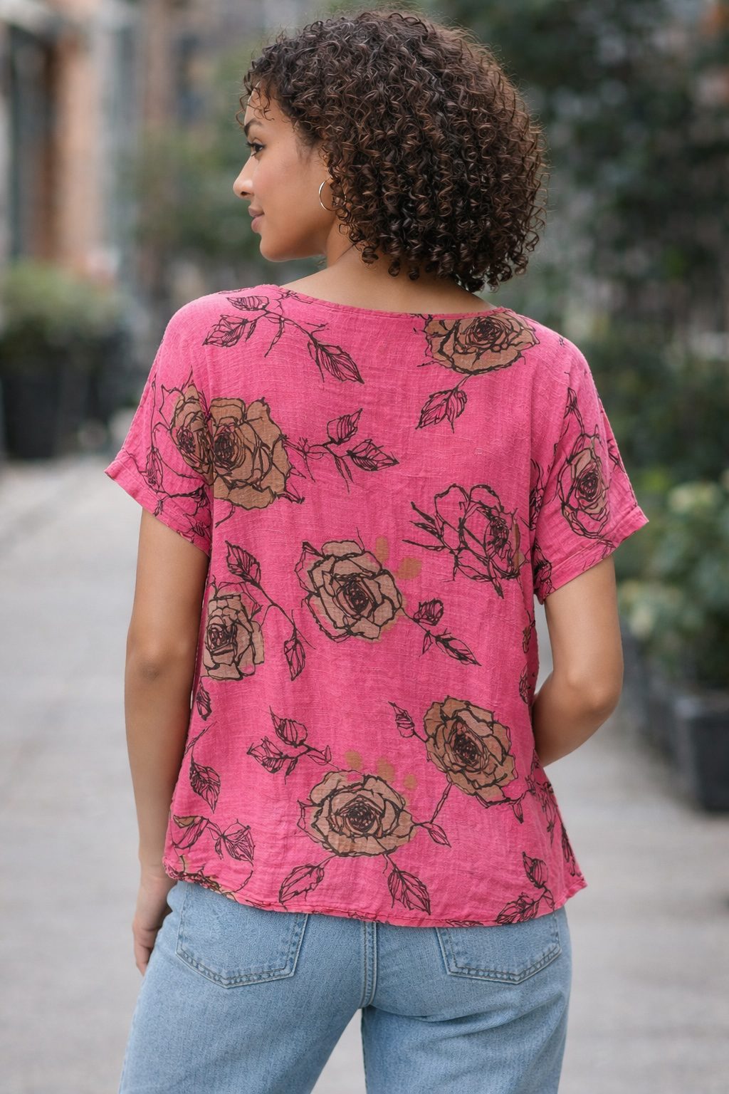 Floral Sketch Relaxed Blouse