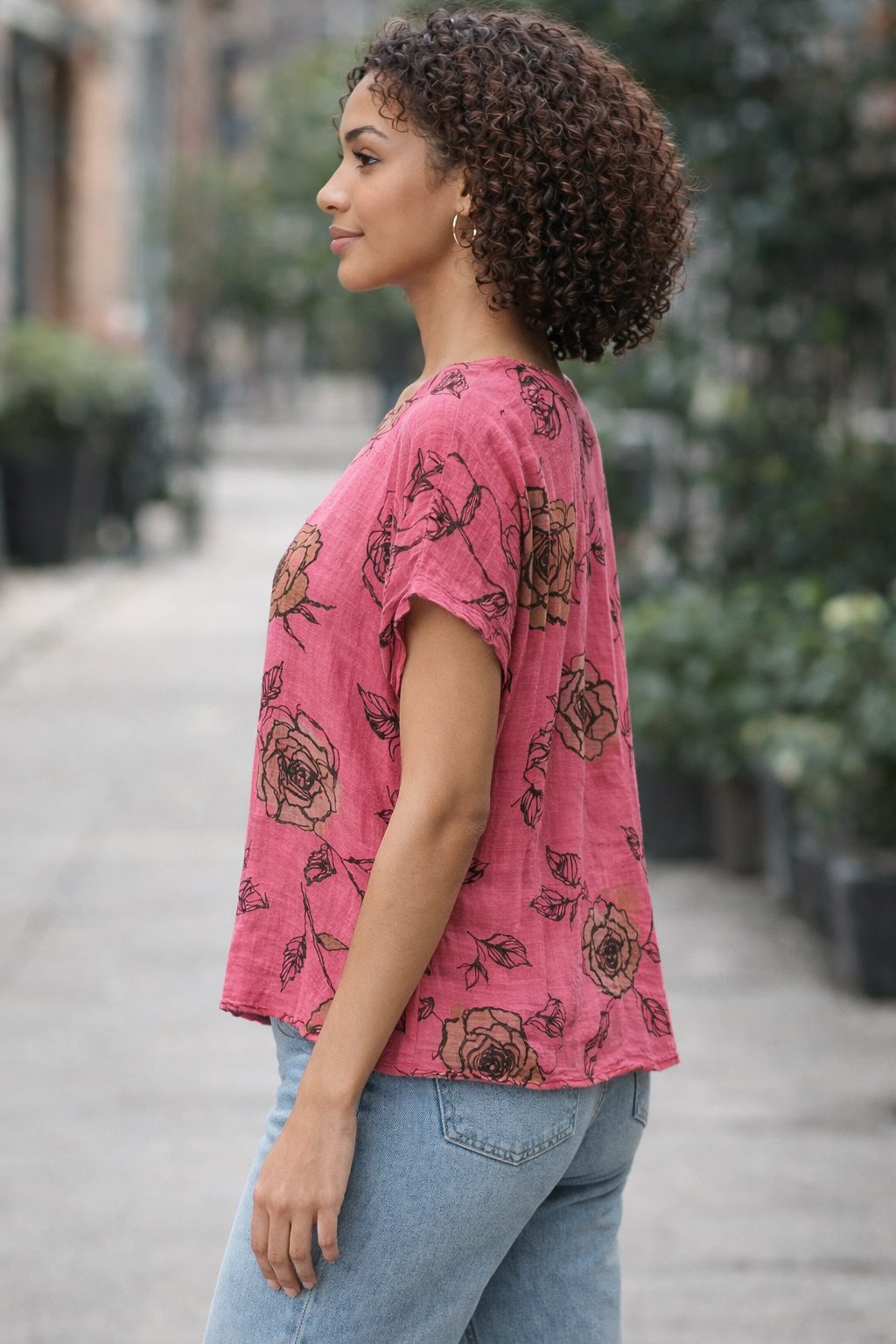 Floral Sketch Relaxed Blouse