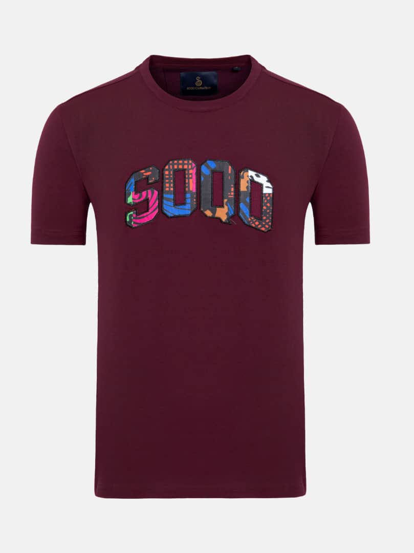SOQO Graphic T-Shirt – Bold Afro-Caribbean Tee - Maroon