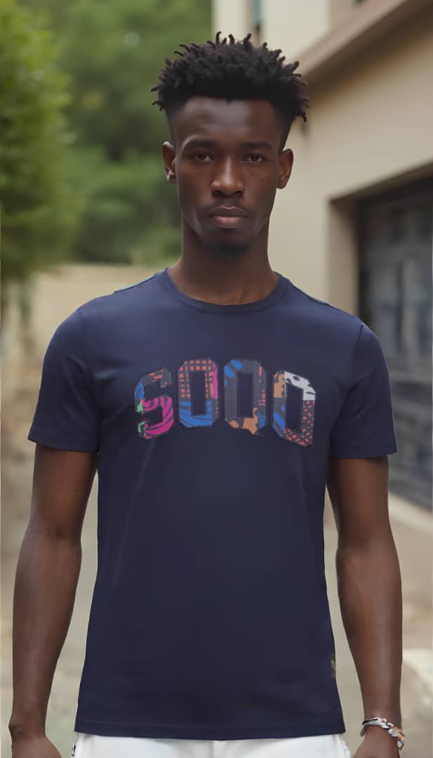 SOQO Graphic T-Shirt – Bold Afro-Caribbean Tee - Navy Blue