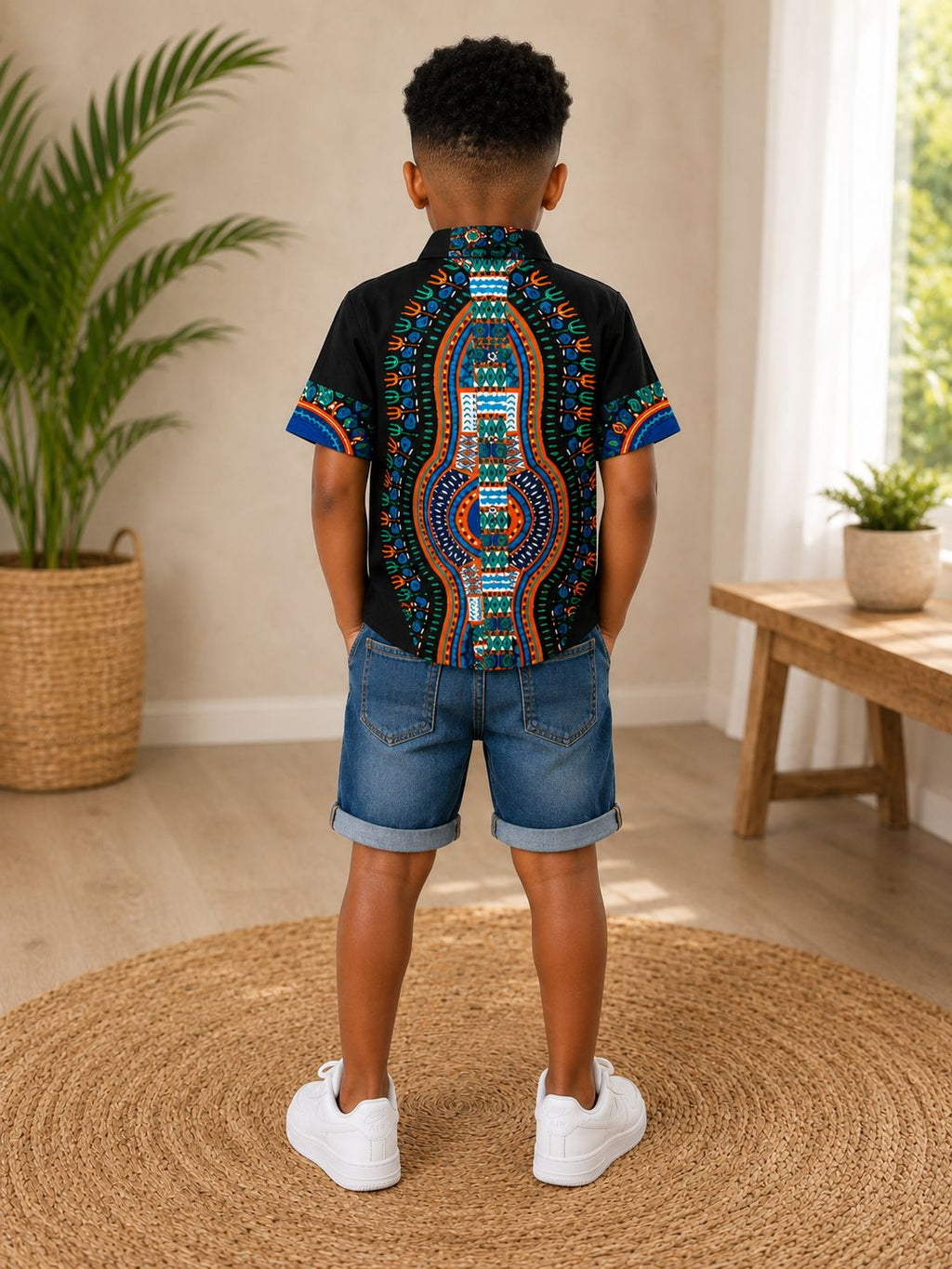 Kito African Print Boys Shirt – Traditional Ankara Dashiki Short Sleeve Top