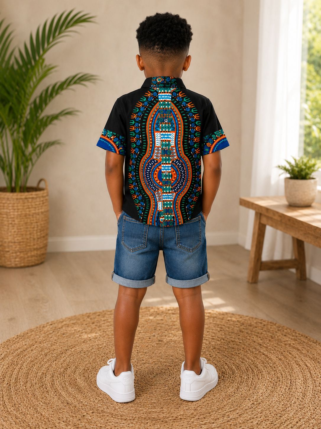 Kito African Print Boys Shirt – Traditional Ankara Dashiki Short Sleeve Top
