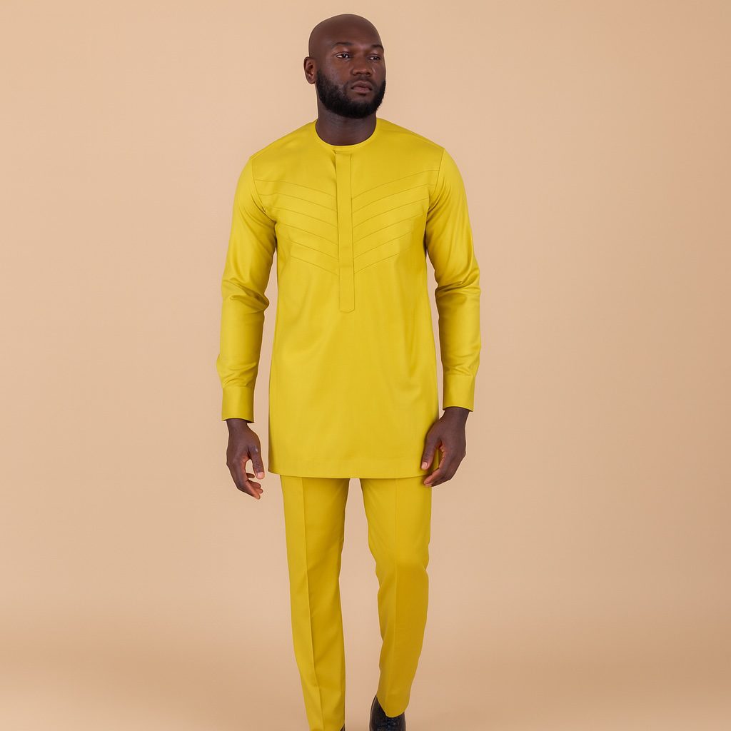 Men’s Embroidered Traditional Top and Trouser Set