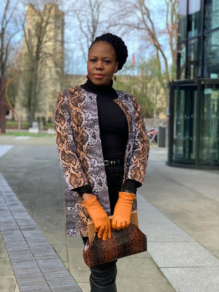 Women’s African Print Longline Jacket – Gold, Brown & Black