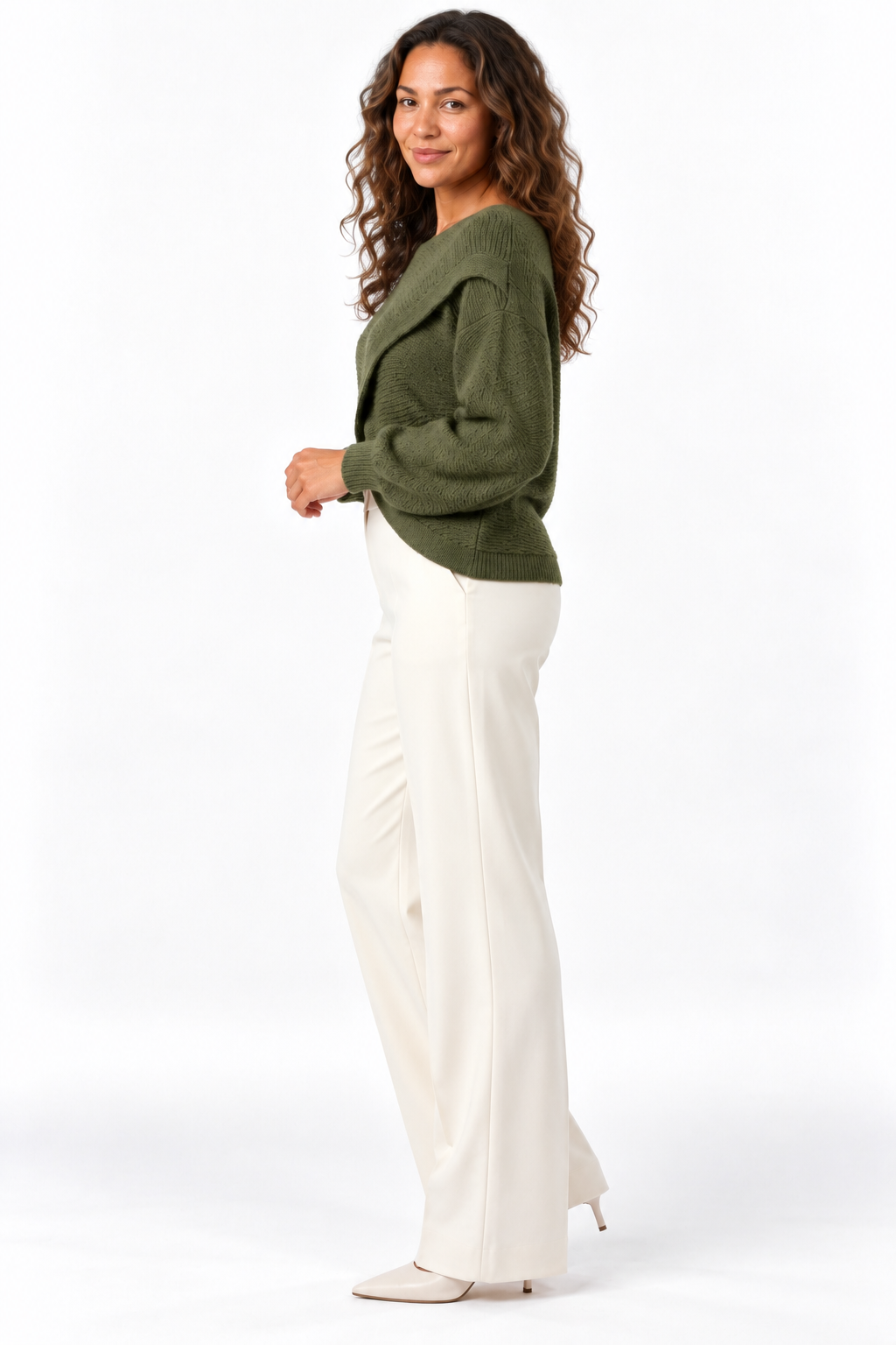 Women's Asymmetric Wrap Front Knitted Jumper